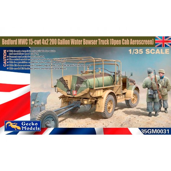 1/35 Bedford MWC 15-cwt 4x2 200 Gallon Water Bowser Truck (open cab aeroscreen) 1/35 Bedford MWC 15-cwt 4x2 200 Gallon Water Bowser Truck (open cab aeroscreen)