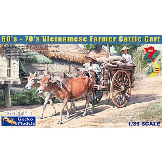 1/35 60s - 70s Vietnamese Farmer Cattle Cart Set 1/35 60s - 70s Vietnamese Farmer Cattle Cart Set
