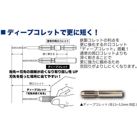 Short Power Pin Vise Deep Collect Type Short Power Pin Vise Deep Collect Type