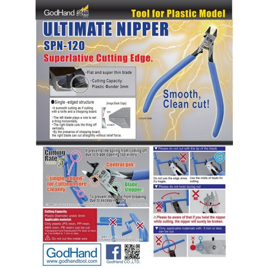Ultimate Nipper / Side Cutter 5.0 Single Edged Plastic Cutting Nippers Ultimate Nipper / Side Cutter 5.0 Single Edged Plastic Cutting Nippers