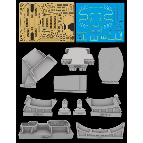 1/1400 USS Enterprise NCC-1701-D Galaxy Star Ship open position Hangars for AMT kit 1/1400 USS Enterprise NCC-1701-D Galaxy Star Ship open position Hangars for AMT kit