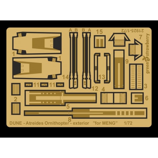 1/72 DUNE Atreides Ornithopter Exterior Detail set for Meng kit 1/72 DUNE Atreides Ornithopter Exterior Detail set for Meng kit