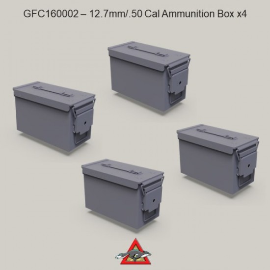 1/16 Modern Australian 12.7mm/.50 Cal Ammunition Box (4pcs) 1/16 Modern Australian 12.7mm/.50 Cal Ammunition Box (4pcs)