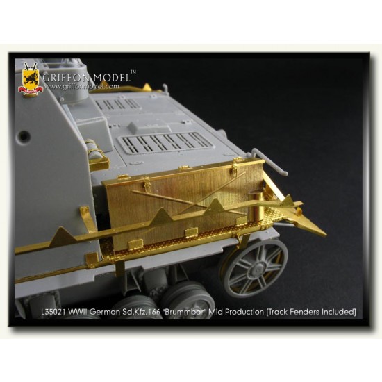 Photoetch for 1/35 German SdKfz.166 Brummbar w/Track Fenders for Dragon #6460 Photoetch for 1/35 German SdKfz.166 Brummbar w/Track Fenders for Dragon #6460