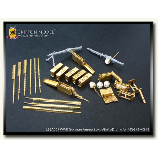 1/35 German Ammo Boxes/Belts/Drums for Machine Gun MG34 &MG42 1/35 German Ammo Boxes/Belts/Drums for Machine Gun MG34 &MG42