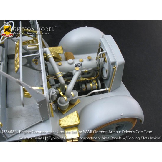 1/35 WWII German SdKfz.7 (Armour Cab Type) Engine Compartment Detail Set for Dragon kits