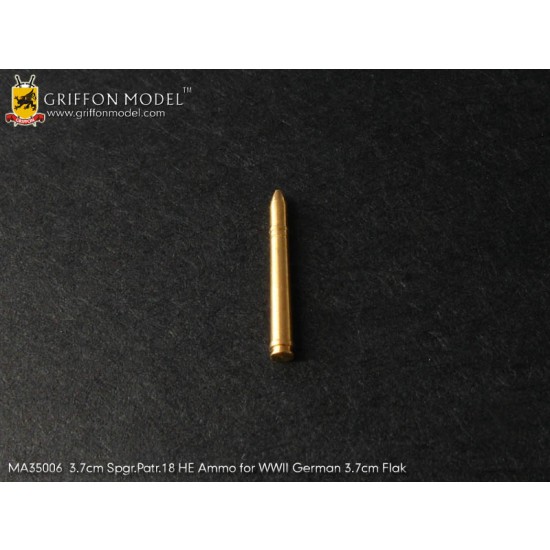 1/35 WWII German 3.7cm Flak Spgr.Patr.18 HE Full Round Ammo set (Brass, 16pcs) 1/35 WWII German 3.7cm Flak Spgr.Patr.18 HE Full Round Ammo set (Brass, 16pcs)