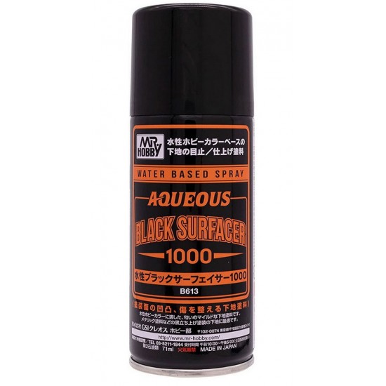 Water Based Spray - Aqueous Black Surfacer 1000 (71ml can)