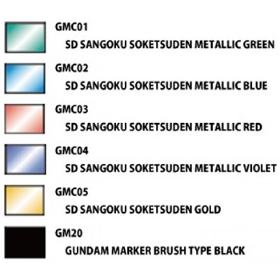 Gundam Paint Marker Set - SD Gundam World Sangoku Soketsuden (6 colours)