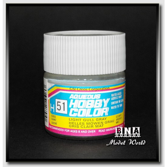 Water-Based Acrylic Paint - Gloss Light Gull Grey (10ml) Water-Based Acrylic Paint - Gloss Light Gull Grey (10ml)