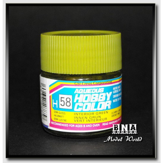 Water-Based Acrylic Paint - Semi-Gloss Interior Green (10ml) Water-Based Acrylic Paint - Semi-Gloss Interior Green (10ml)