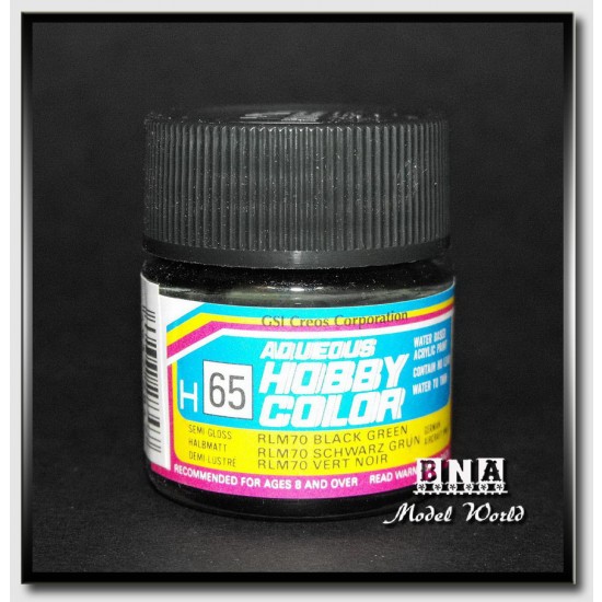 Water-Based Acrylic Paint - Semi-Gloss RLM70 Black Green (10ml) Water-Based Acrylic Paint - Semi-Gloss RLM70 Black Green (10ml)