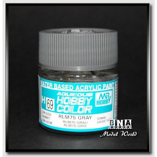 Water-Based Acrylic Paint - Semi-Gloss RLM75 Grey (10ml) Water-Based Acrylic Paint - Semi-Gloss RLM75 Grey (10ml)