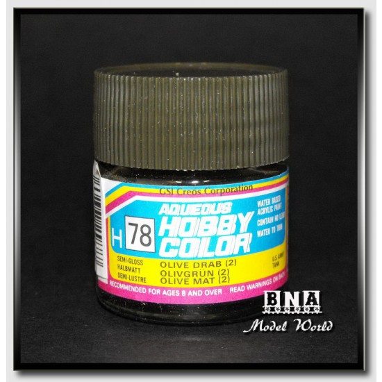 Water-Based Acrylic Paint - Semi-Gloss Olive Drab 2 (10ml) Water-Based Acrylic Paint - Semi-Gloss Olive Drab 2 (10ml)