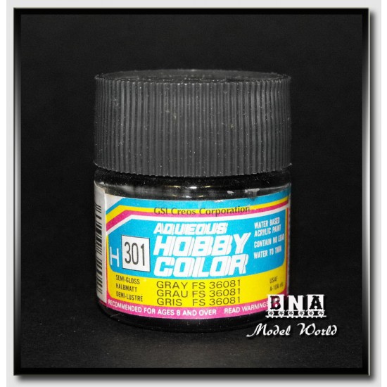 Water-Based Acrylic Paint - Semi-Gloss Grey (FS36081) 10ml Water-Based Acrylic Paint - Semi-Gloss Grey (FS36081) 10ml