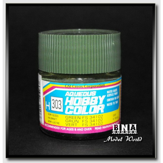 Water-Based Acrylic Paint - Semi-Gloss Green (FS34102) 10ml Water-Based Acrylic Paint - Semi-Gloss Green (FS34102) 10ml