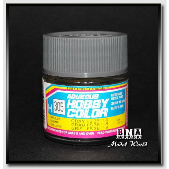 Water-Based Acrylic Paint - Semi-Gloss Grey (FS36118) 10ml Water-Based Acrylic Paint - Semi-Gloss Grey (FS36118) 10ml