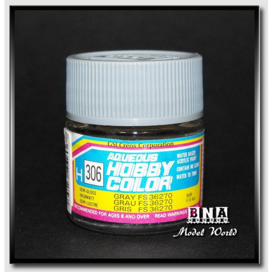 Water-Based Acrylic Paint - Semi-Gloss Grey (FS36270) 10ml Water-Based Acrylic Paint - Semi-Gloss Grey (FS36270) 10ml
