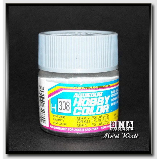 Water-Based Acrylic Paint - Semi-Gloss Grey (FS36375) 10ml Water-Based Acrylic Paint - Semi-Gloss Grey (FS36375) 10ml