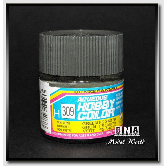 Water-Based Acrylic Paint - Semi-Gloss Green (FS34079) 10ml Water-Based Acrylic Paint - Semi-Gloss Green (FS34079) 10ml