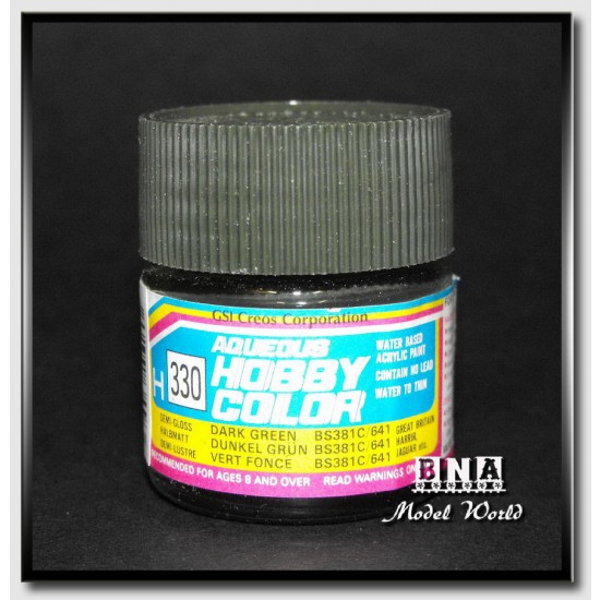 Water-Based Acrylic Paint - Semi-Gloss Dark Green BS381C/641 (10ml) Water-Based Acrylic Paint - Semi-Gloss Dark Green BS381C/641 (10ml)