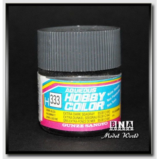 Water-Based Acrylic Paint - Semi-Gloss Extra Dark Sea Grey BS381C/640 (10ml) Water-Based Acrylic Paint - Semi-Gloss Extra Dark Sea Grey BS381C/640 (10ml)