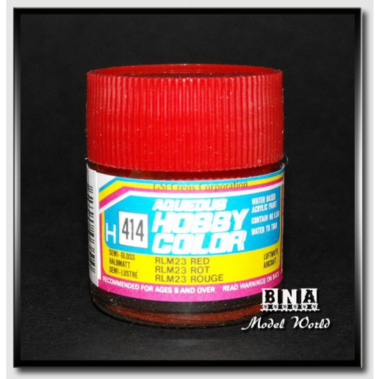 Water-Based Acrylic Paint - Semi-Gloss RLM 23 Red (10ml)