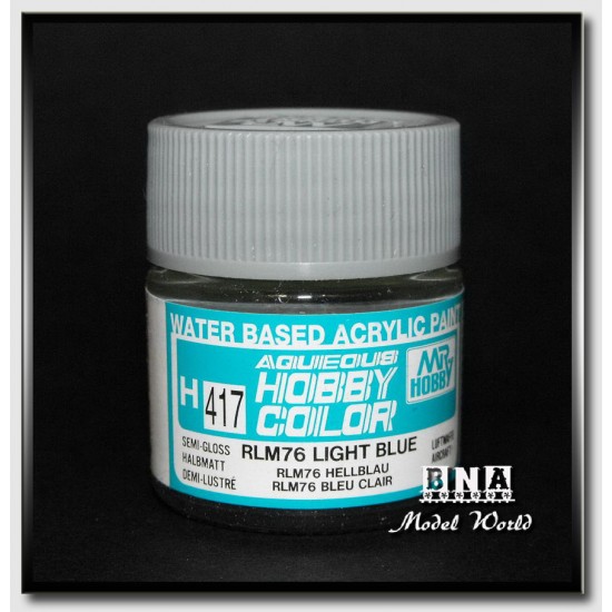 Water-Based Acrylic Paint - Semi-Gloss RLM 76 Light Blue (10ml) Water-Based Acrylic Paint - Semi-Gloss RLM 76 Light Blue (10ml)
