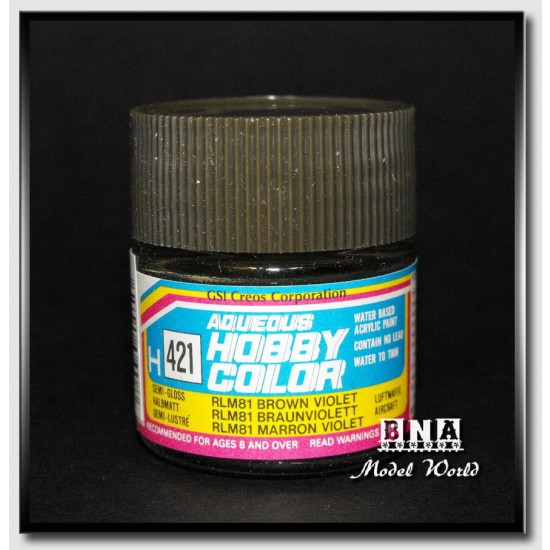 Water-Based Acrylic Paint - Semi-Gloss RLM 81 Brown Violet (10ml) Water-Based Acrylic Paint - Semi-Gloss RLM 81 Brown Violet (10ml)