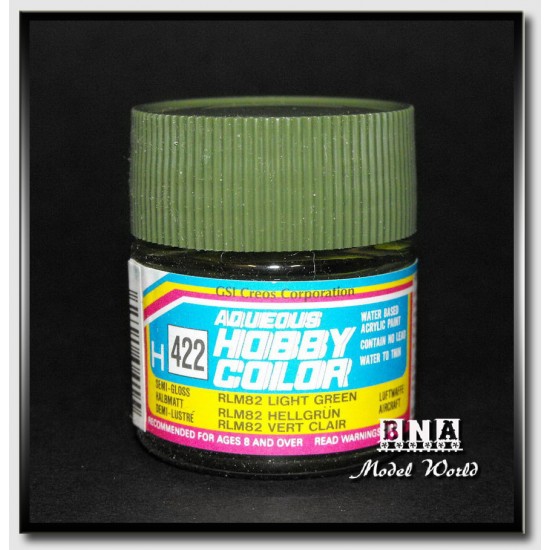 Water-Based Acrylic Paint - Semi-Gloss RLM 82 Light Green (10ml) Water-Based Acrylic Paint - Semi-Gloss RLM 82 Light Green (10ml)