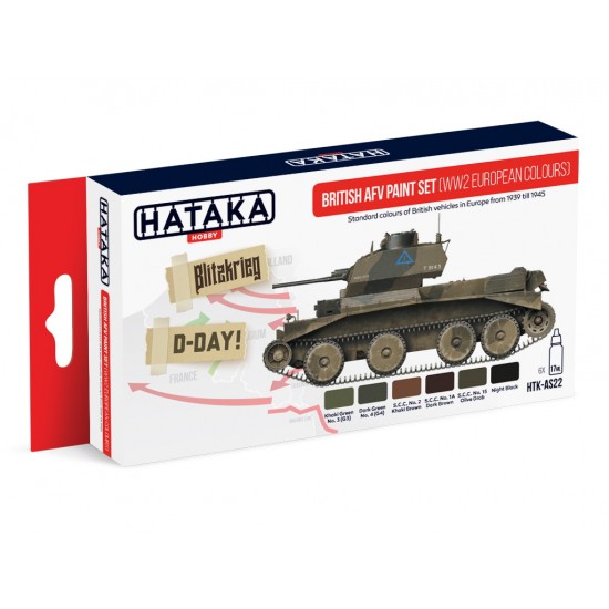 Acrylic Paint Set - WWII British AFV in Europe from 1939 till 1945 (17ml x 6) Acrylic Paint Set - WWII British AFV in Europe from 1939 till 1945 (17ml x 6)