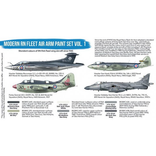 Acrylic Paint Set for Brush - Modern RN Fleet Air Arm Vol.1 (6x 17ml) Acrylic Paint Set for Brush - Modern RN Fleet Air Arm Vol.1 (6x 17ml)