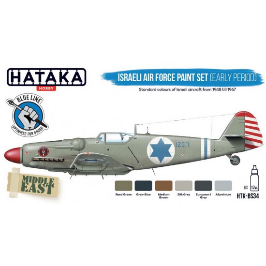 Acrylic Paint Set for Brush - Israeli Air Force Early Period (6x 17ml) Acrylic Paint Set for Brush - Israeli Air Force Early Period (6x 17ml)