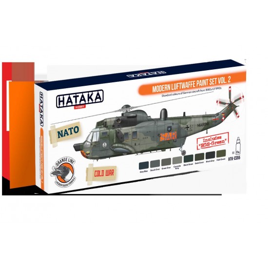 Lacquer Paint Set - German Aircraft Modern Luftwaffe Vol.2: From 80s to 90s (17ml x 8) Lacquer Paint Set - German Aircraft Modern Luftwaffe Vol.2: From 80s to 90s (17ml x 8)