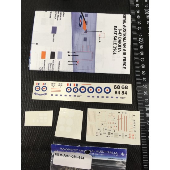 RAAF Decals for 1/144 Douglas C-47 Dakota A65-84 & 68 RAAF Decals for 1/144 Douglas C-47 Dakota A65-84 & 68