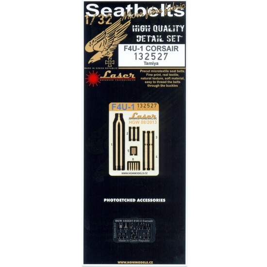 1/32 Vought F4U-1 Corsair Seatbelts (Laser Cut) for Tamiya kit 1/32 Vought F4U-1 Corsair Seatbelts (Laser Cut) for Tamiya kit