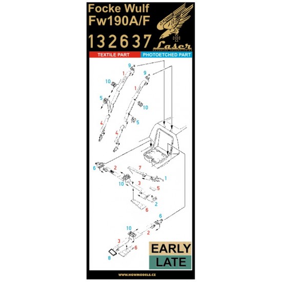 1/32 Focke-Wulf Fw190A/F-8 Textile Seatbelts (laser) 1/32 Focke-Wulf Fw190A/F-8 Textile Seatbelts (laser)