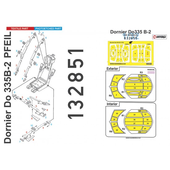 1/32 Do335B-2 Pfeil Seatbelts and Masks for HK Models [Basic Line]