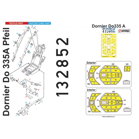 1/32 Do335A Pfeil Seatbelts and Masks for HK Models [Basic Line]
