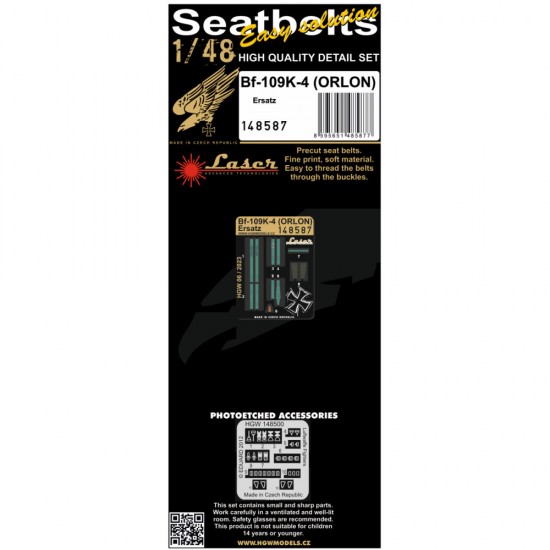 1/48 Bf 109K-4 Orlon Seatbelts for Ersatz kits 1/48 Bf 109K-4 Orlon Seatbelts for Ersatz kits