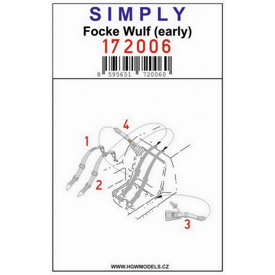1/72 Focke-Wulf (Early) Relief Print Seatbelts [Simply Edition]