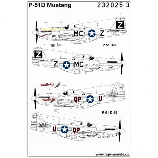 1/32 P-51 D/K Stencils & Markings Decals for Tamiya/Revell kits PLUS 1/32 P-51 D/K Stencils & Markings Decals for Tamiya/Revell kits PLUS