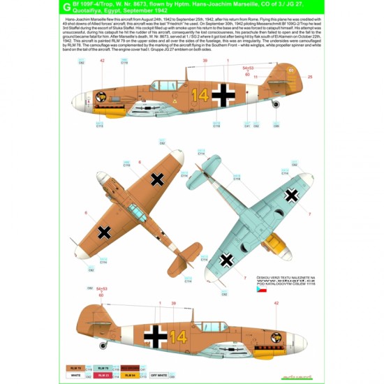 1/48 Bf109 Afrika Stencils & Markings for Eduard kits PLUS 1/48 Bf109 Afrika Stencils & Markings for Eduard kits PLUS