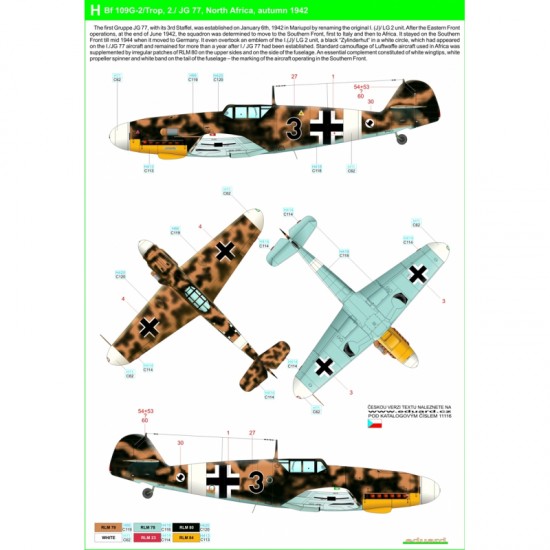 1/48 Bf109 Afrika Stencils & Markings for Eduard kits PLUS 1/48 Bf109 Afrika Stencils & Markings for Eduard kits PLUS