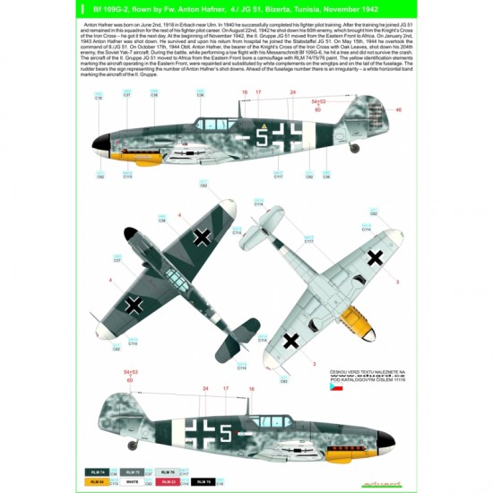 1/48 Bf109 Afrika Stencils & Markings for Eduard kits PLUS 1/48 Bf109 Afrika Stencils & Markings for Eduard kits PLUS