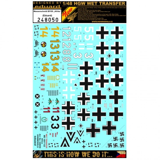 1/48 Bf109 Afrika Stencils & Markings for Eduard kits PLUS 1/48 Bf109 Afrika Stencils & Markings for Eduard kits PLUS