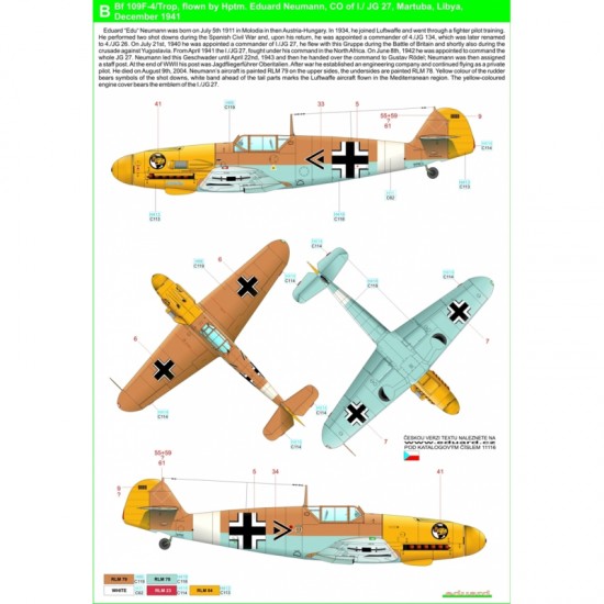 1/48 Bf109 Afrika Stencils & Markings for Eduard kits PLUS 1/48 Bf109 Afrika Stencils & Markings for Eduard kits PLUS