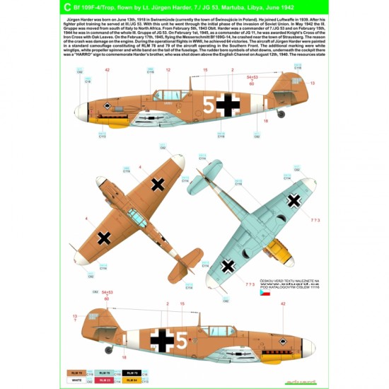 1/48 Bf109 Afrika Stencils & Markings for Eduard kits PLUS 1/48 Bf109 Afrika Stencils & Markings for Eduard kits PLUS