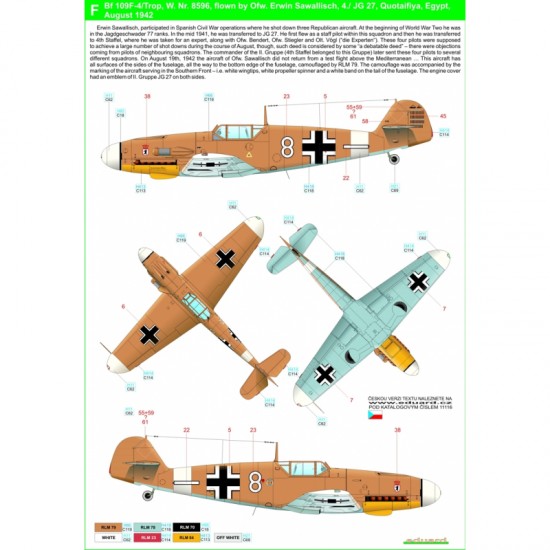 1/48 Bf109 Afrika Stencils & Markings for Eduard kits PLUS 1/48 Bf109 Afrika Stencils & Markings for Eduard kits PLUS