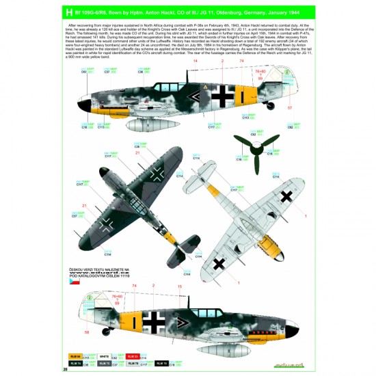1/48 Bf109 G-6/G-14 Reichsverteidigung Stencils & Markings Decals for Eduard kits PLUS 1/48 Bf109 G-6/G-14 Reichsverteidigung Stencils & Markings Decals for Eduard kits PLUS